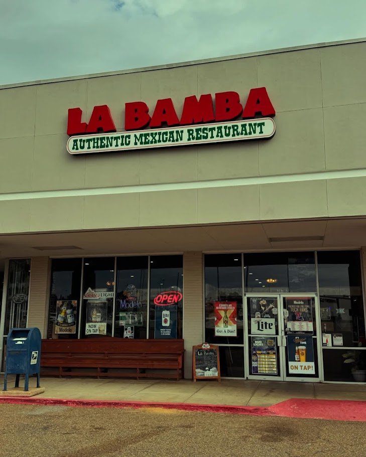 Front view of La Bamba restaurant entrance.