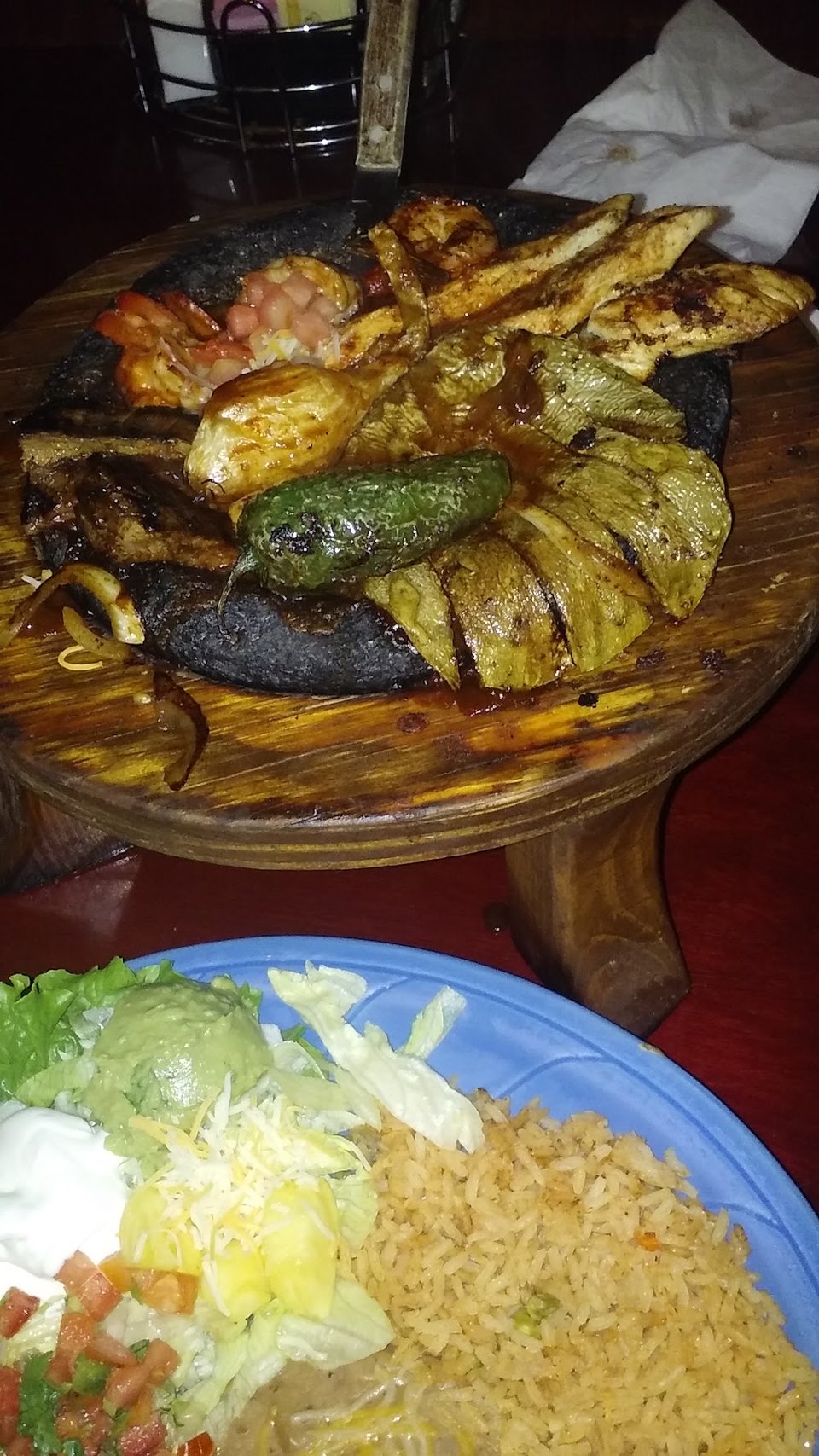 Fajitas with Chicken Beef and Shrimp